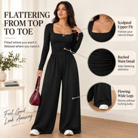 LunaBelle – Women’s Square-Neck Jumpsuit