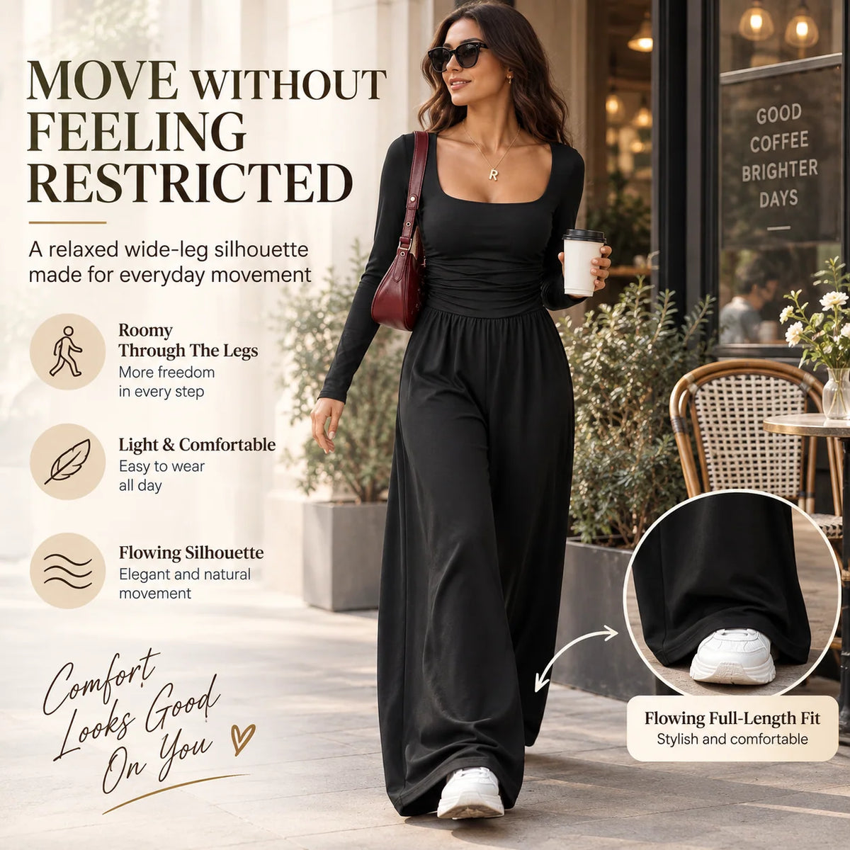LunaBelle – Women’s Square-Neck Jumpsuit