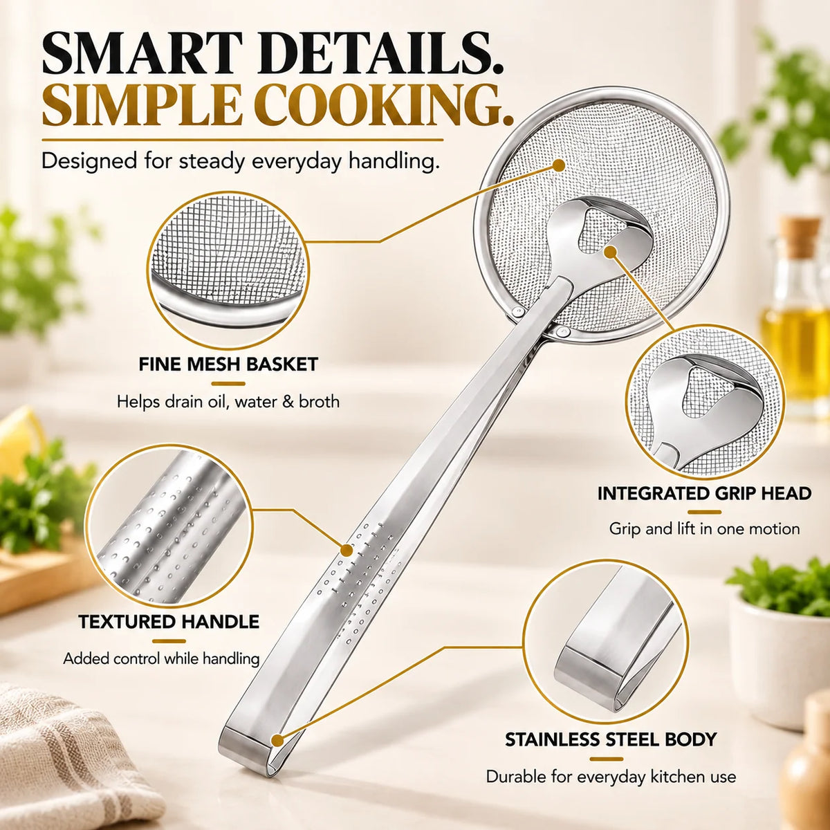 CrispCatch – 2-in-1 Frying Food Drainer