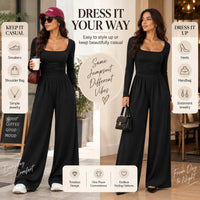 LunaBelle – Women’s Square-Neck Jumpsuit
