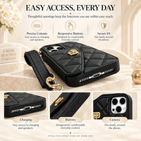 Glamora – Quilted Crossbody Phone Case