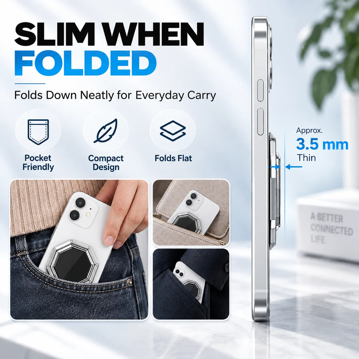 VeloPivot – 360° Rotating Foldable Phone Ring Stand