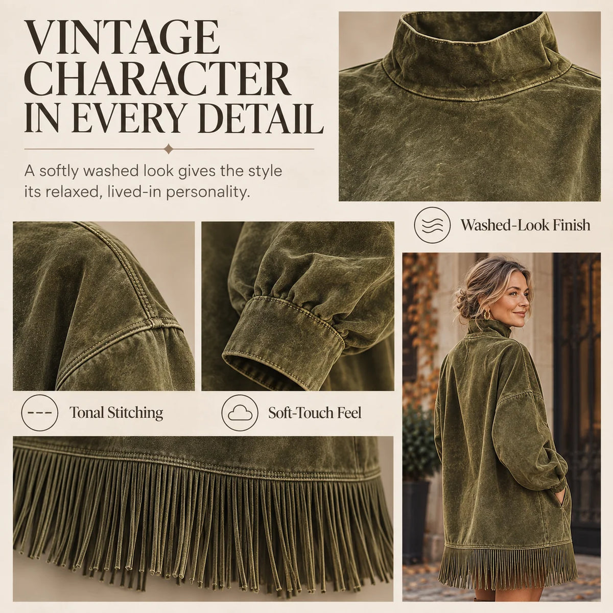 CanyonBelle – Women's Oversized Fringe Sweatshirt Dress