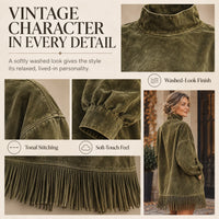 CanyonBelle – Women's Oversized Fringe Sweatshirt Dress
