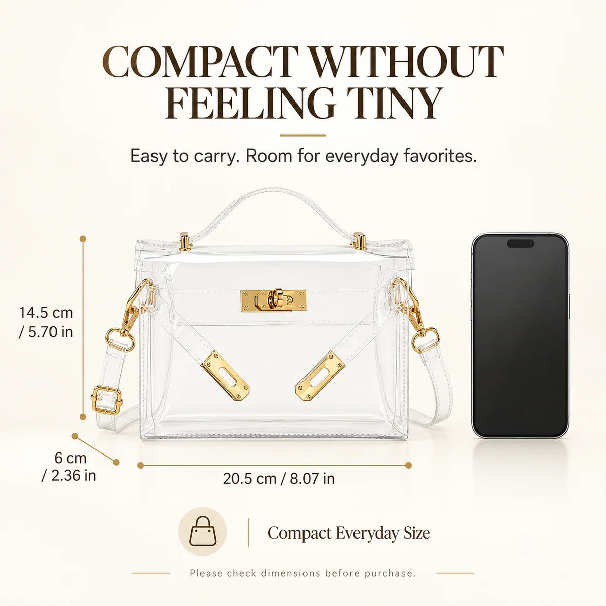 LuCentra – Clear 3-Way Carry Handbag