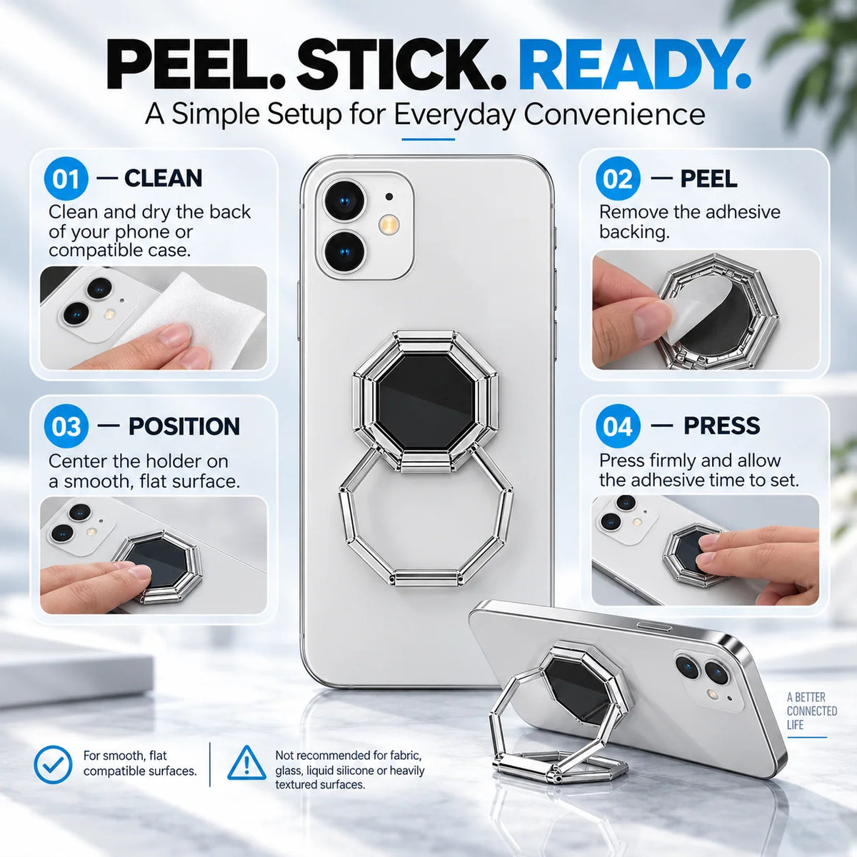 VeloPivot – 360° Rotating Foldable Phone Ring Stand