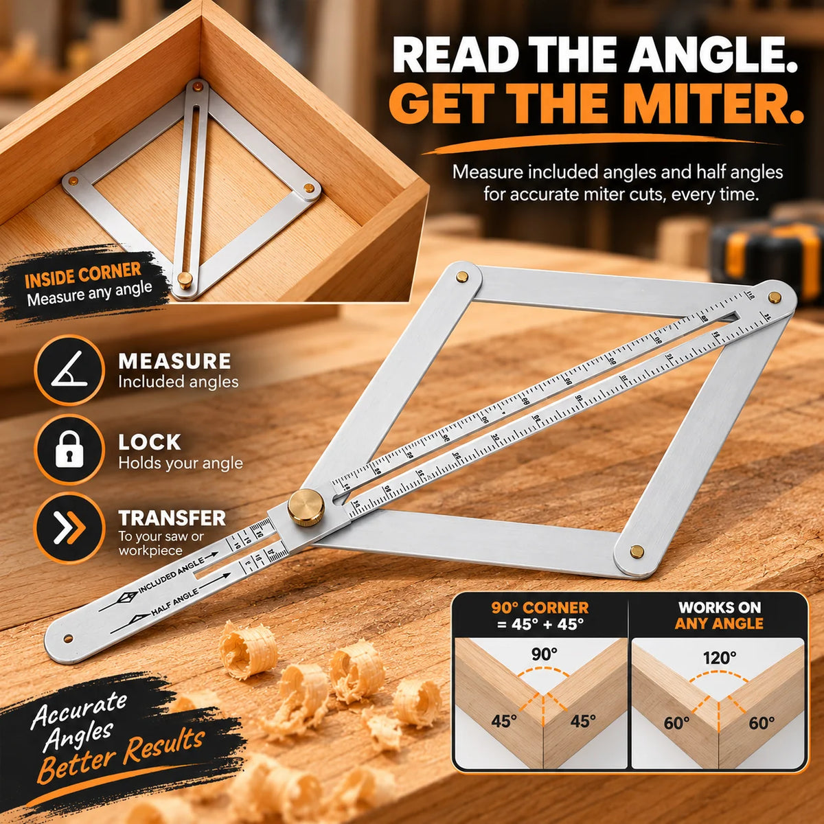 AngleCraft – Adjustable Corner Angle Finder & Miter Tool