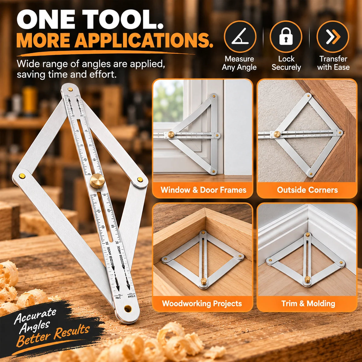 AngleCraft – Adjustable Corner Angle Finder & Miter Tool