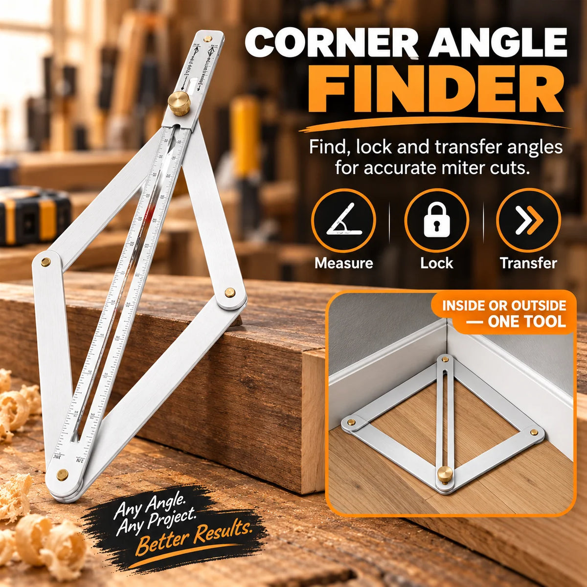 AngleCraft – Adjustable Corner Angle Finder & Miter Tool