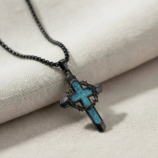 FaithStone – Turquoise Cross Necklace