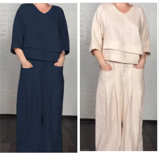 LinaEase – Cotton Linen Two Piece Set