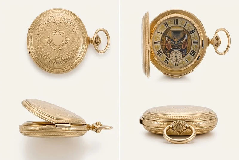 HeritageTime – Gold-Plated Mechanical Pocket Watch