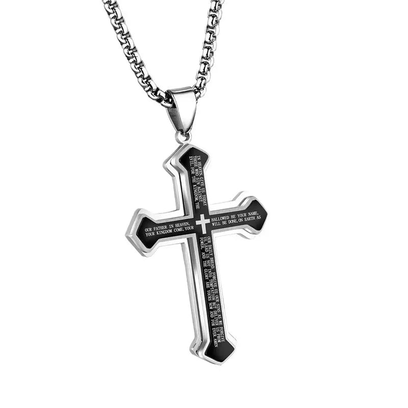 CrestOria – Lord’s Prayer Layered Cross Necklace