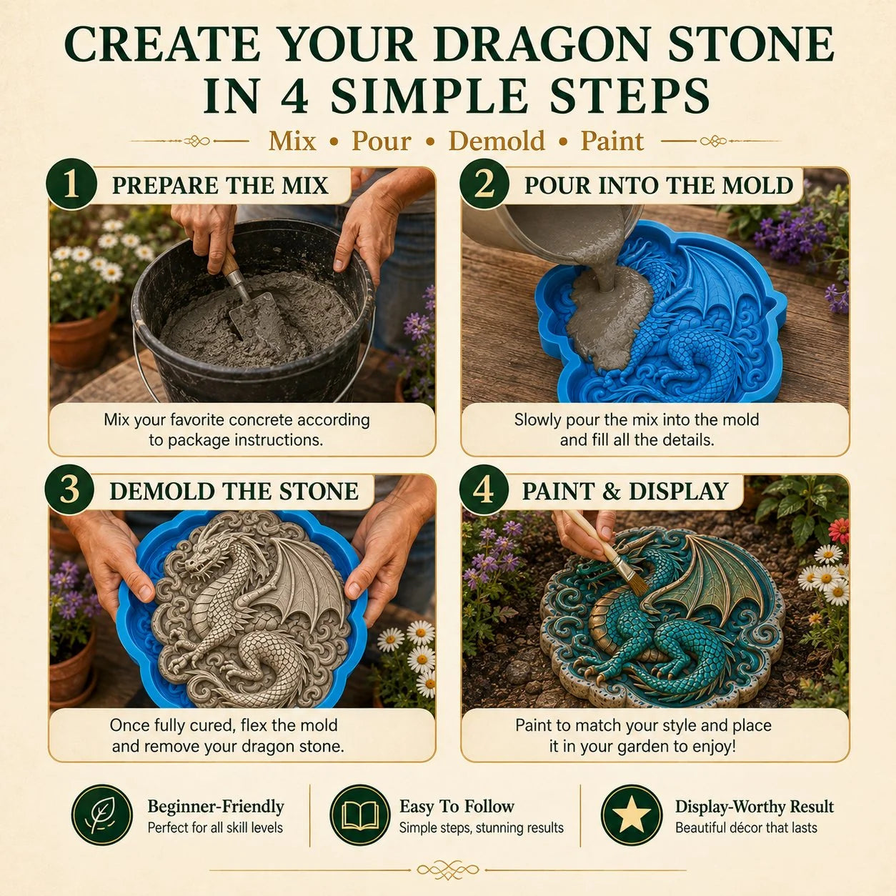 GardenCraft – Reusable Stepping Stone Art Mold