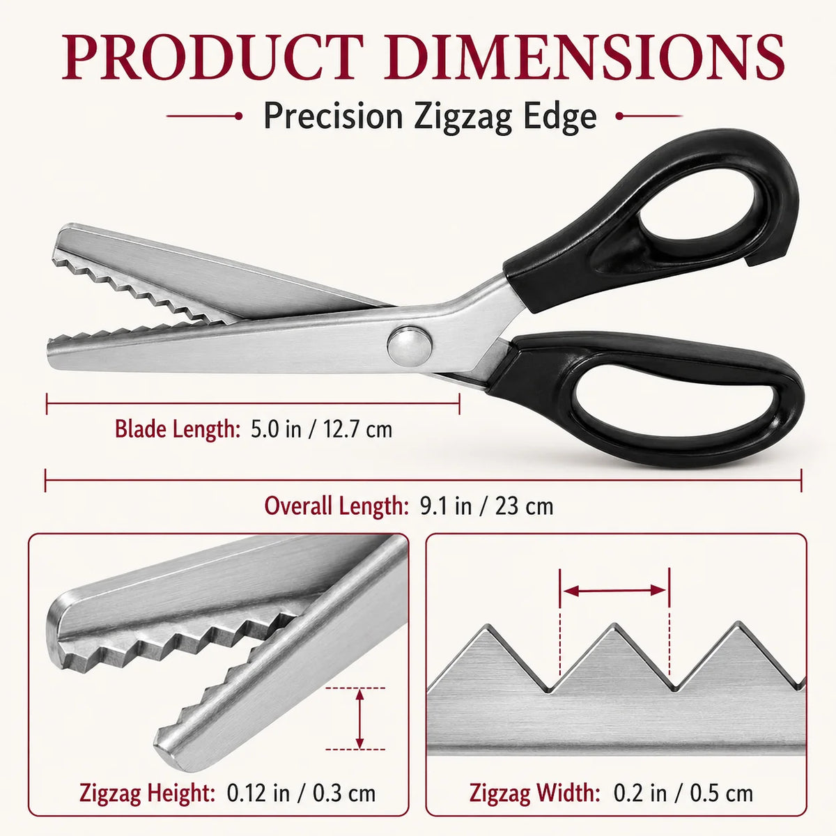 CutLoom – Stainless Steel Zig Zag Sewing Scissors