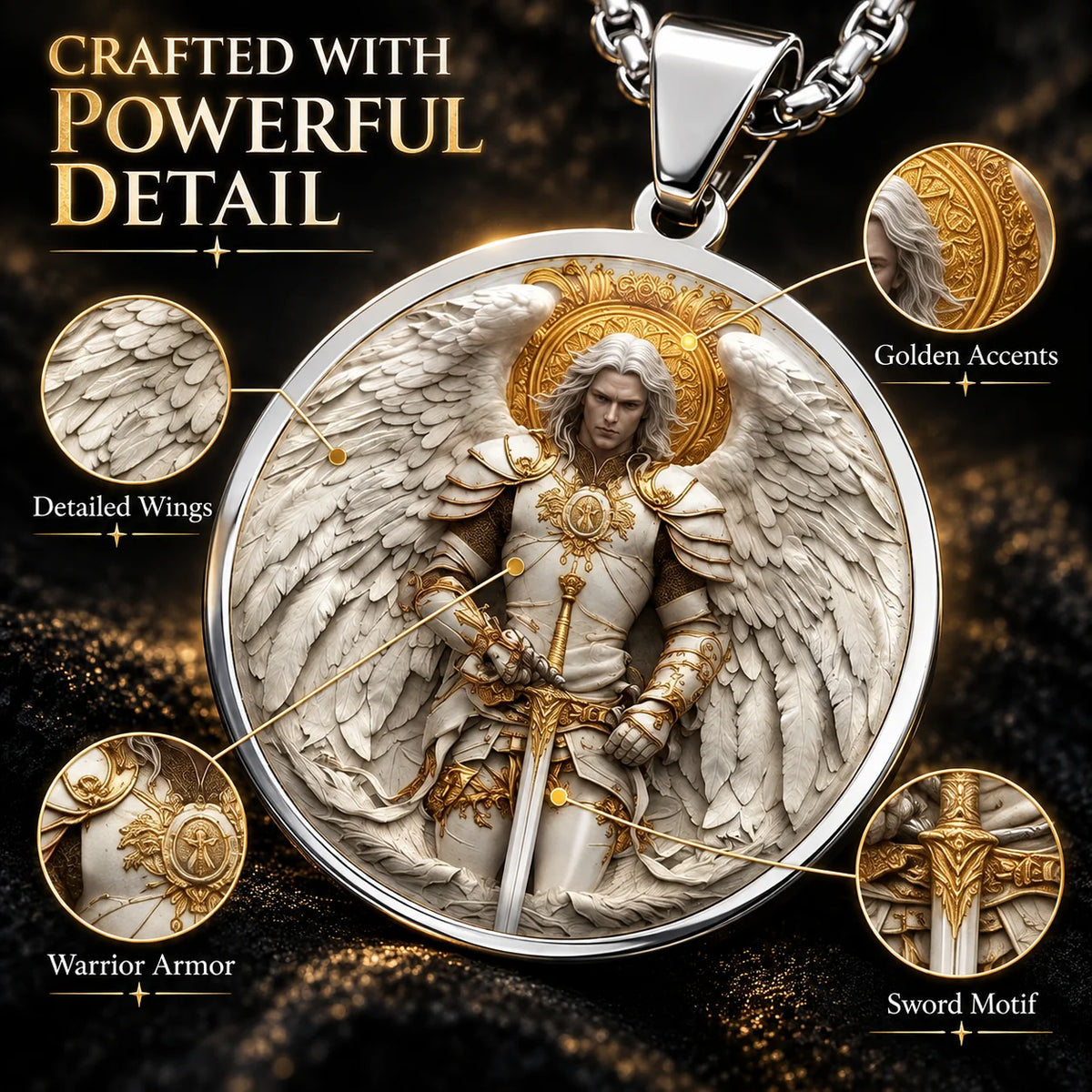 GuardianSoul – Angel Warrior Men’s Necklace