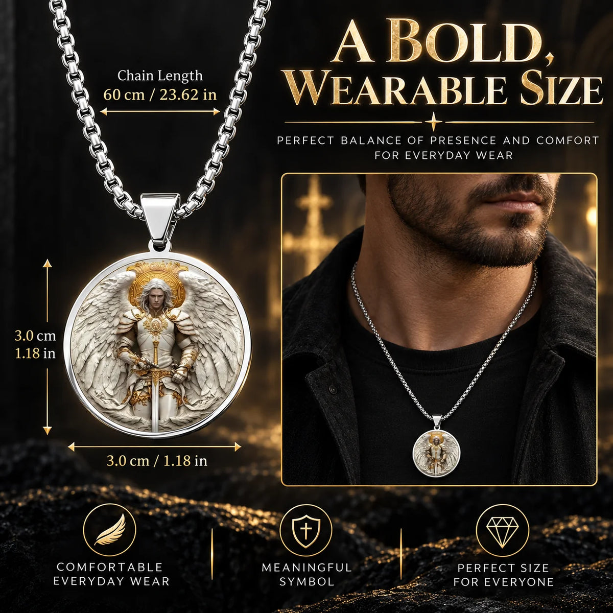 GuardianSoul – Angel Warrior Men’s Necklace