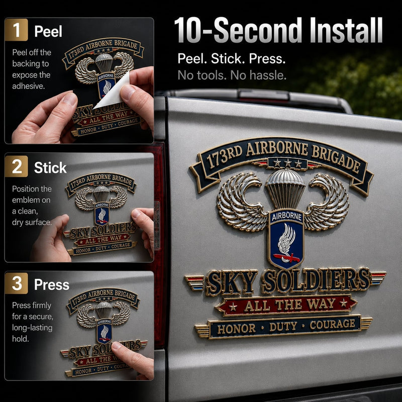 SkyForce – 173rd Airborne Brigade Metal Car Emblem