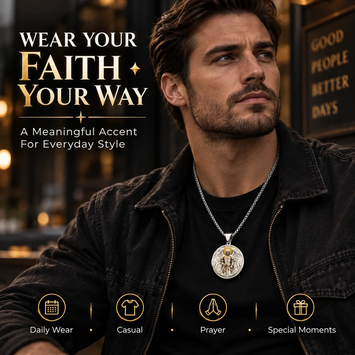 GuardianSoul – Angel Warrior Men’s Necklace