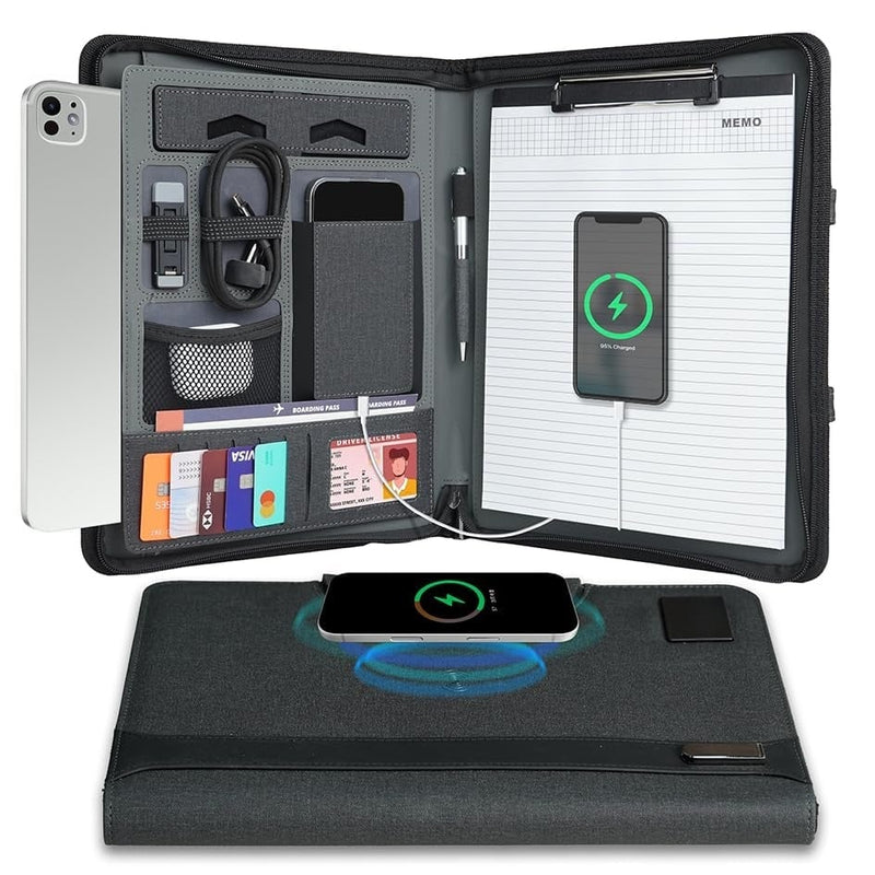 OfficeCore – Executive Leather Padfolio With 8000mAh Power Bank