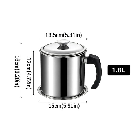 PurePour – Stainless Steel Oil Strainer Pot