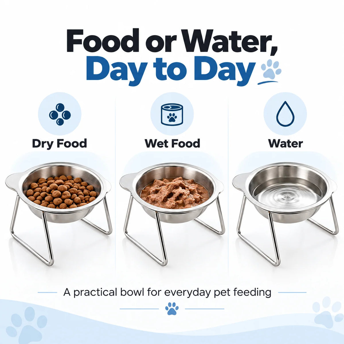 PawDine – Stainless Steel Bowl With Raised Stand