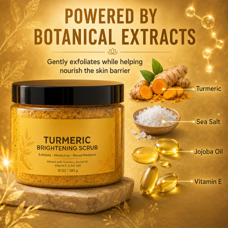 GlowAura – Turmeric Brightening Body Scrub