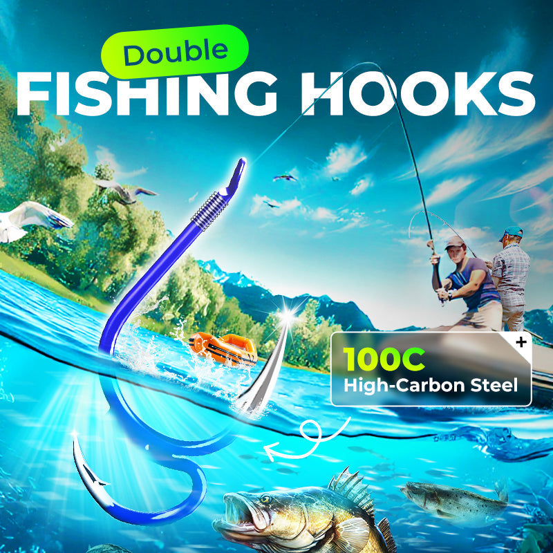 AquaStrike – Professional Barbed Double Fishing Hooks