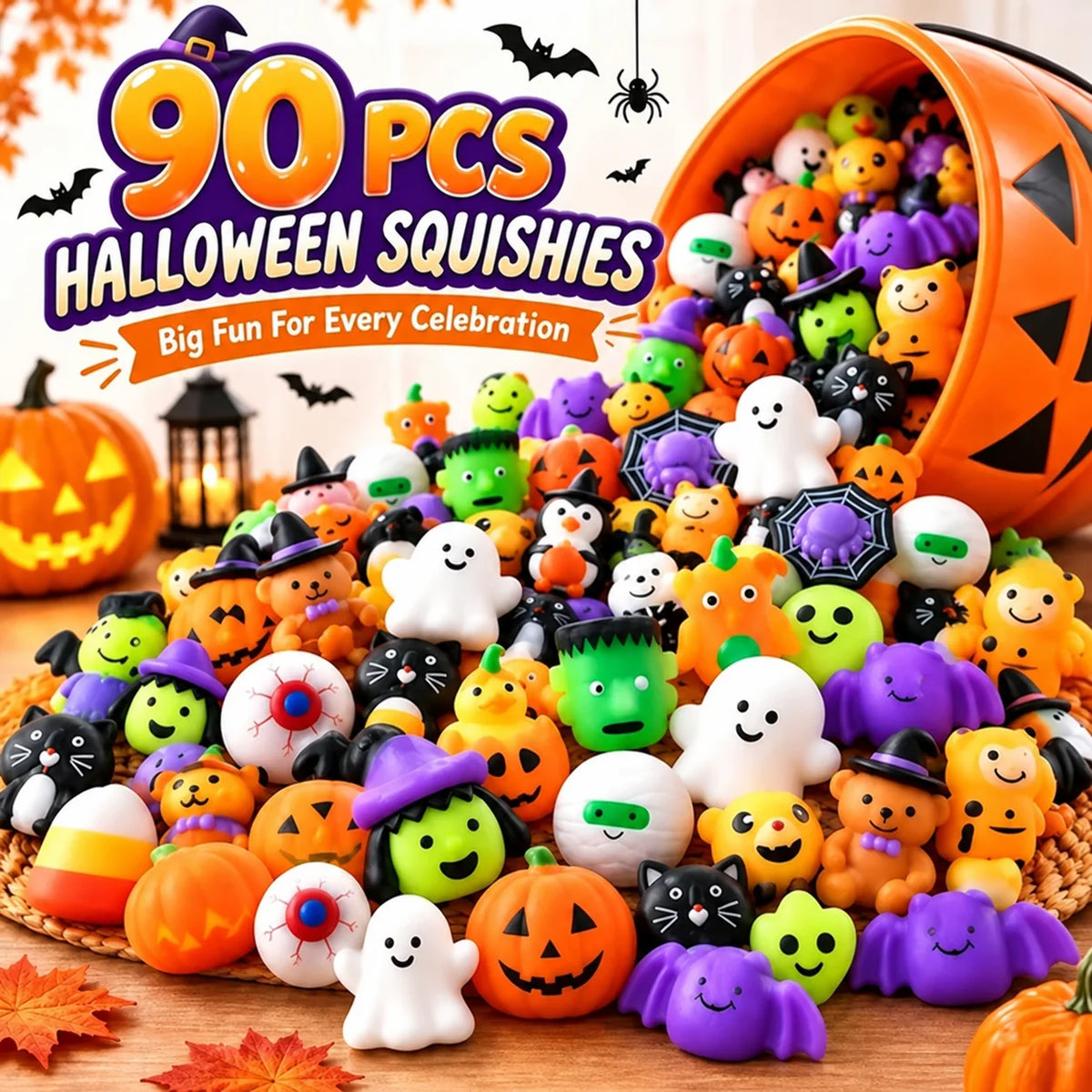 SpookJoy – 30-Piece Halloween Mochi Squishy Toy Set