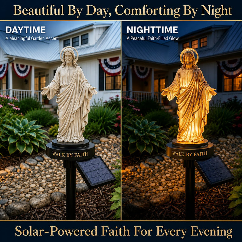 FaithGlow – Solar Jesus Garden Light