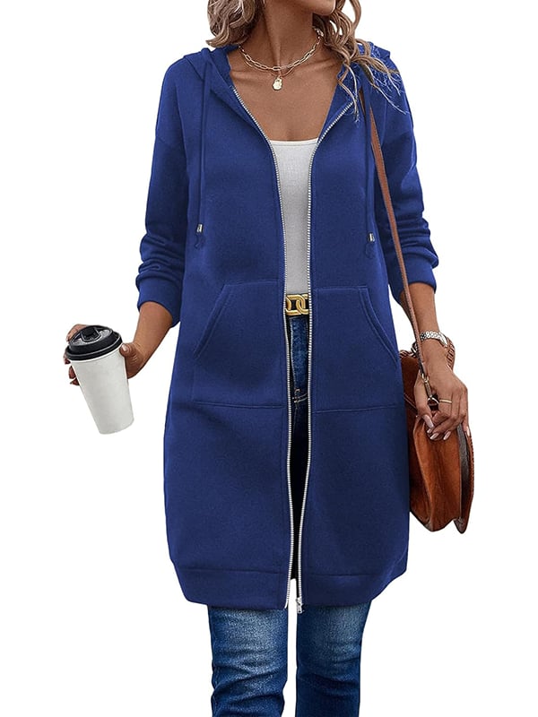 CozyHaven – Women’s Long Zip-Up Fleece Hoodie