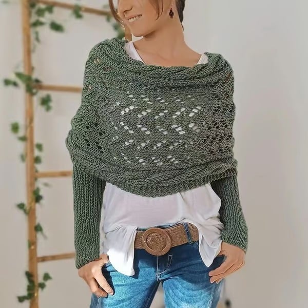 CableCharm – Knitted Cable Pattern Cape & Bolero