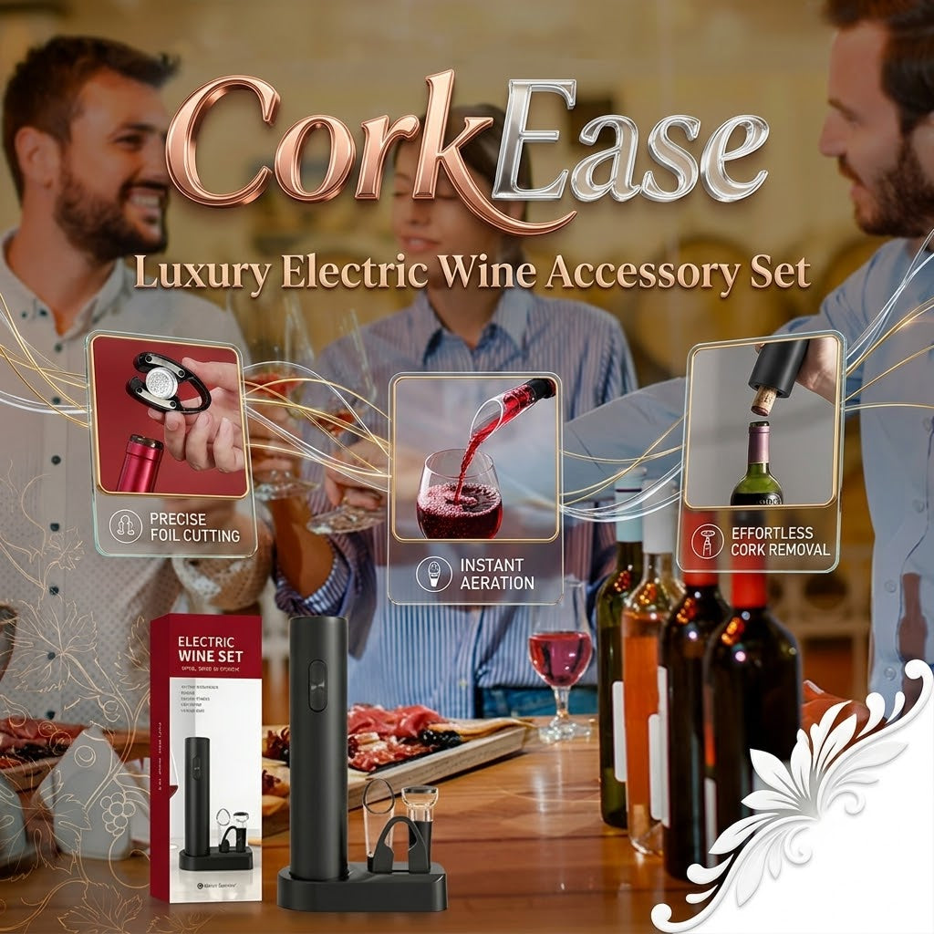 CorkEase – Luxury Electric Wine Accessory Set