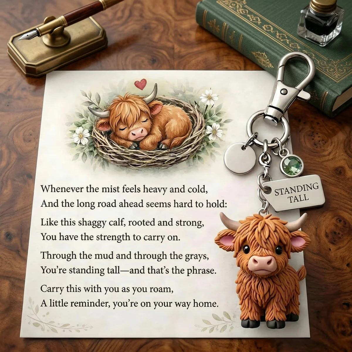 HighlandHug – Cute Highland Cow Gift Keychain