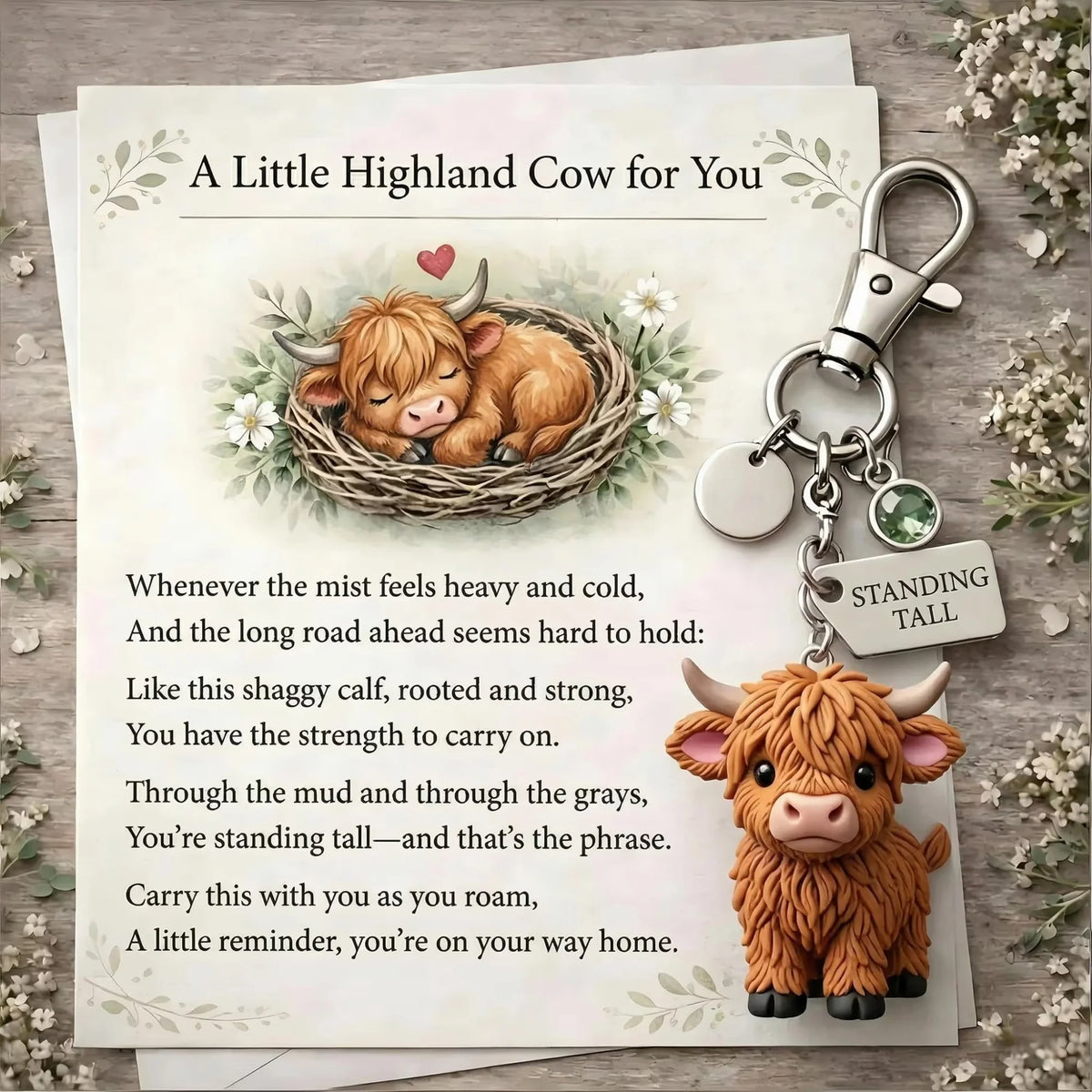 HighlandHug – Cute Highland Cow Gift Keychain