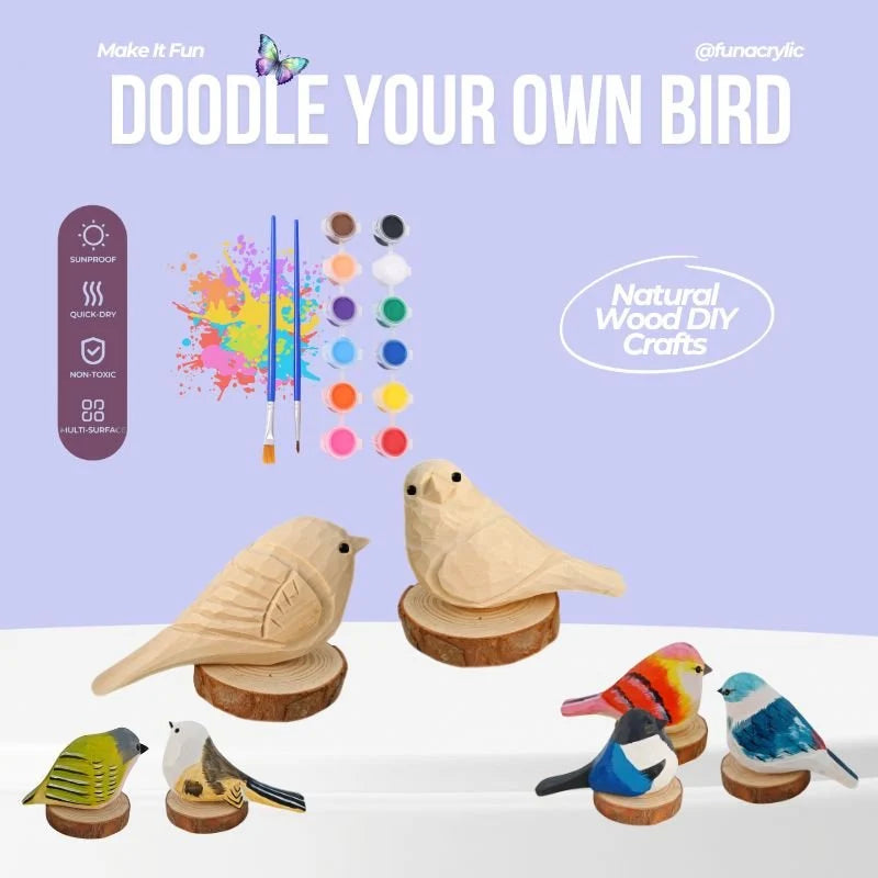 CraftedWings – Hand-Carved Wooden Bird Set