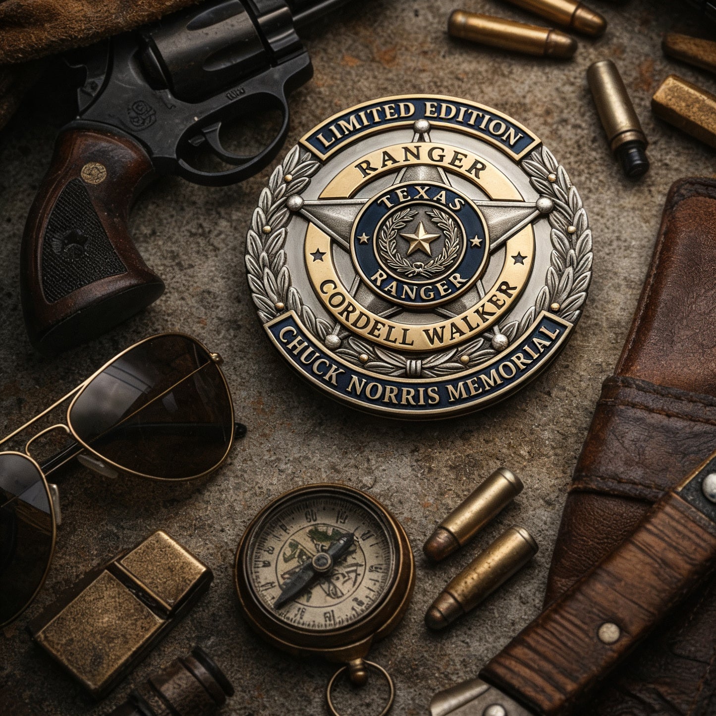 Chuck Norris Texas Ranger Cordell Walker Memorial Limited Edition Pin