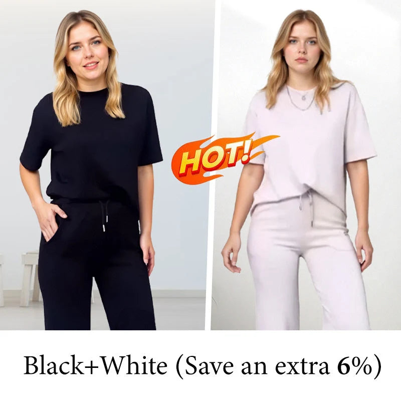 VeloraLuxe – Chic Cotton Jersey Lounge Set