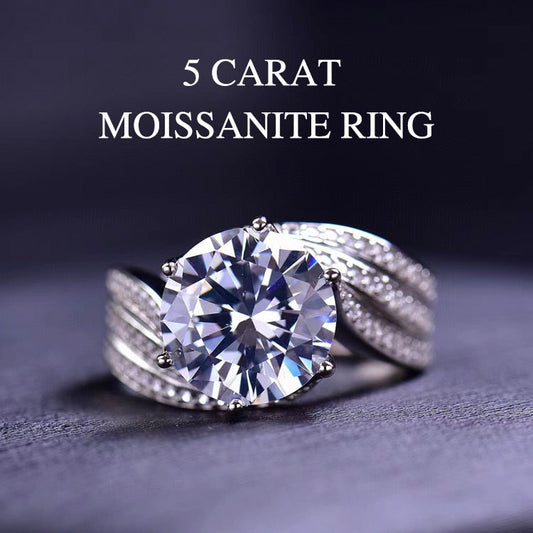Easter Promotion -Adjustable 5-Carat Super Flash Moissanite Ring - Free gift box. GRA Certified. Shipping from Manila