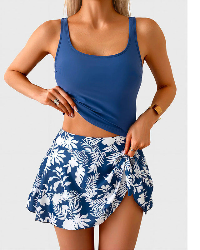 FloraShape – Floral Tankini Swim Dress Set