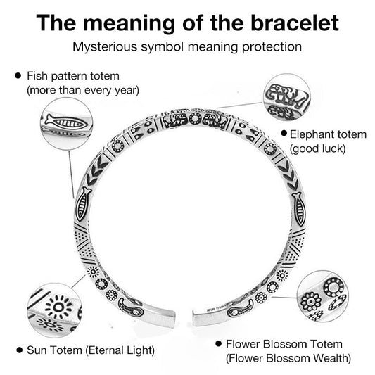 Kadayawan Festival Promotion -Products directly reduced by ₱200-Lucky vintage totem bracelet Bless Wealth and Auspicious Carving - Adjustable, Free box