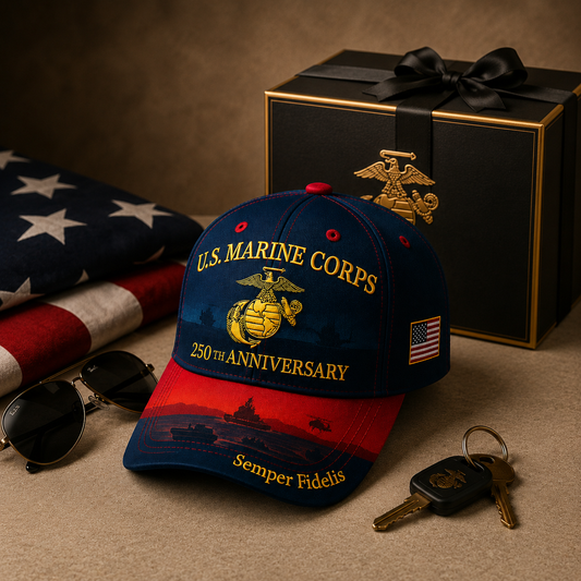 U.S. Marine Corps 250th Anniversary Commemorative Embroidered Cap 🇺🇸