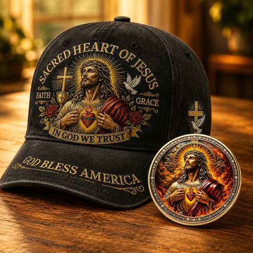 FaithKeeper – Sacred Heart Prayer Cap Coin