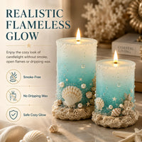 OceanNest – Coastal Decorative Candle Set