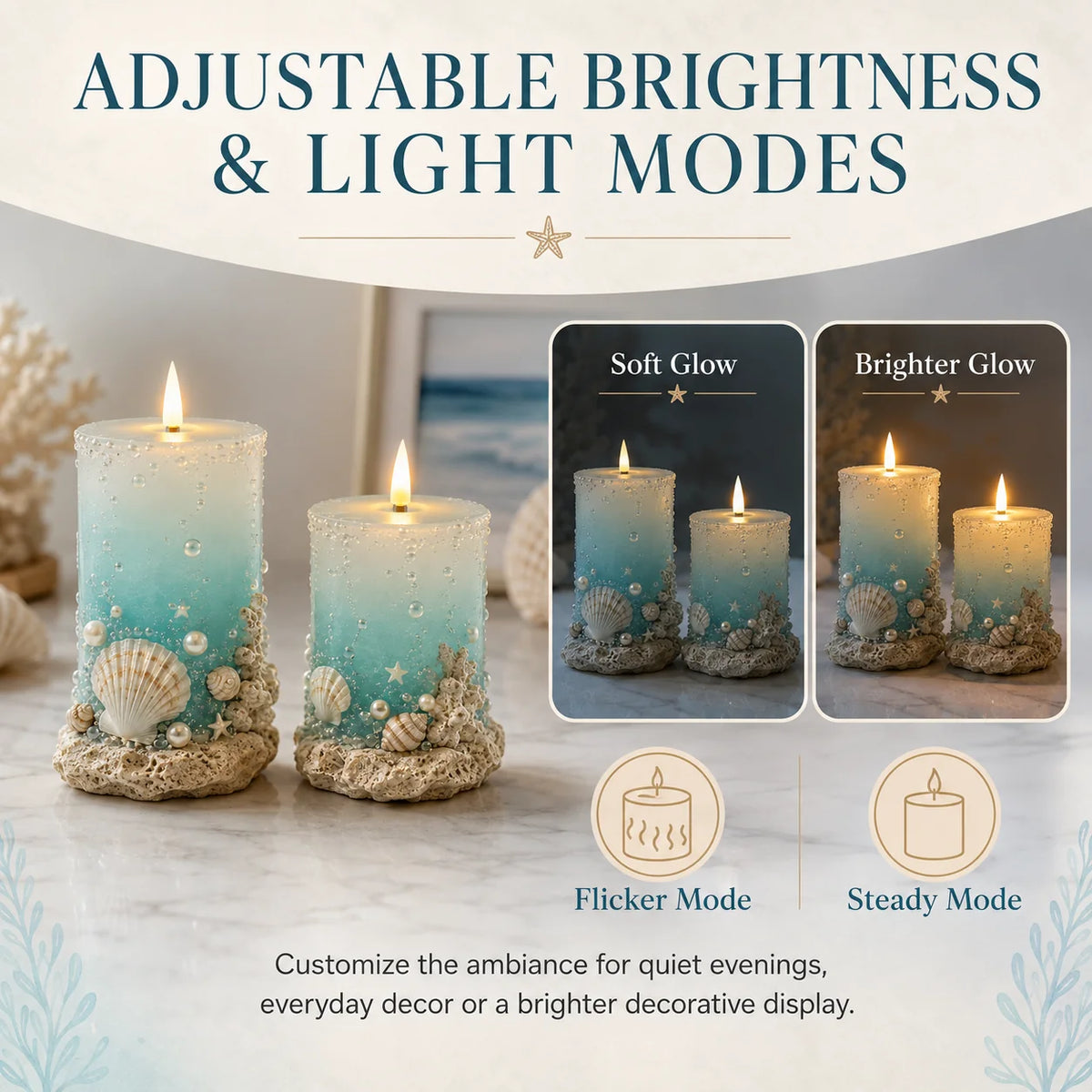 OceanNest – Coastal Decorative Candle Set