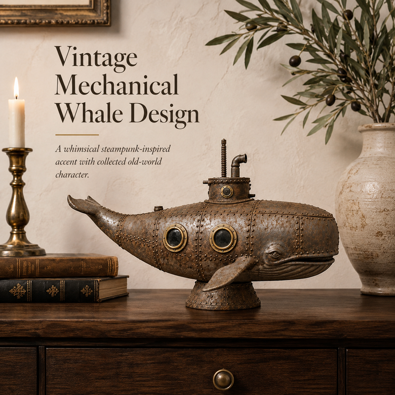 WhaleMechanica – Industrial Nautical Whale Display Sculpture