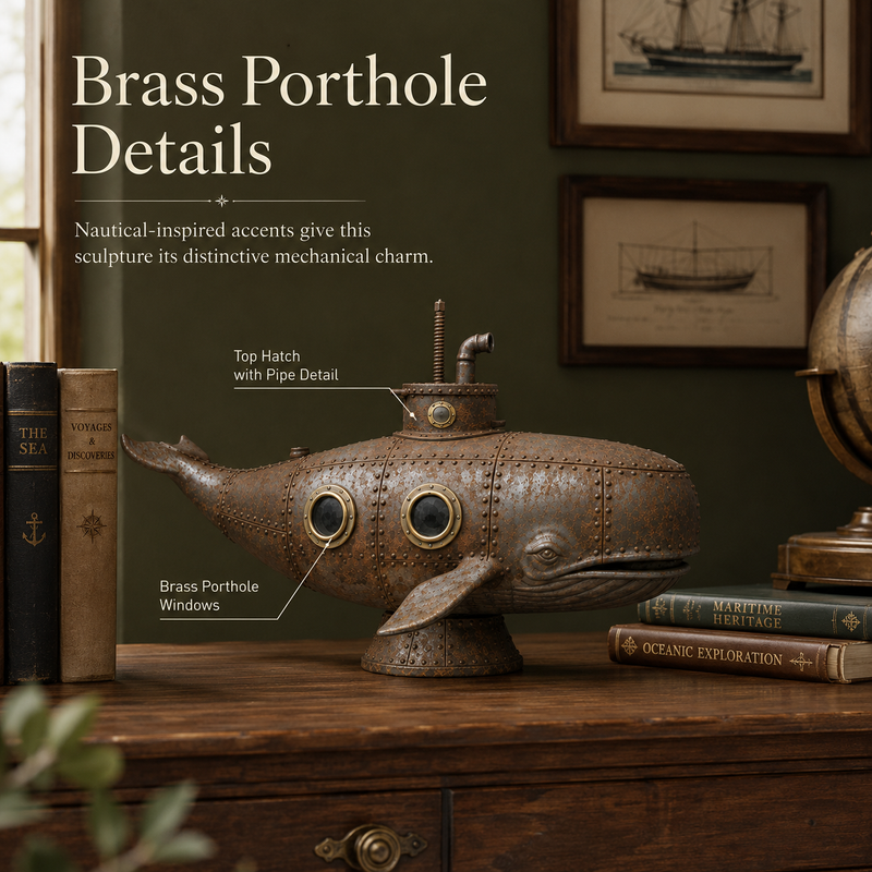 WhaleMechanica – Industrial Nautical Whale Display Sculpture
