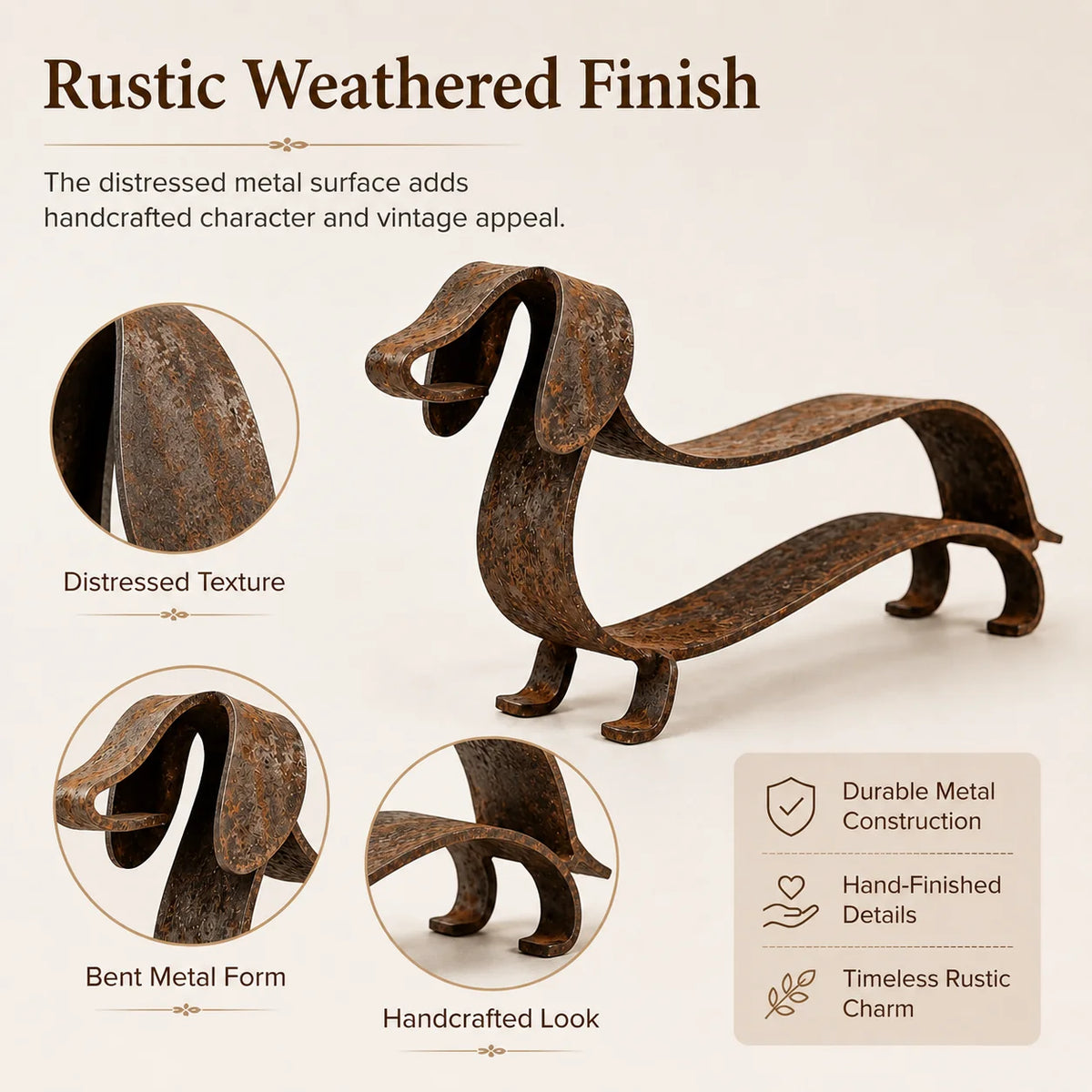 RustyDox – Rustic Dachshund Decorative Statue