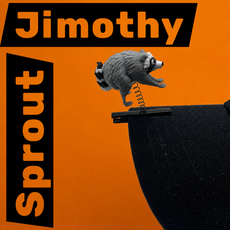 SproutCritter – Quirky Raccoon Hat & Hair Decoration