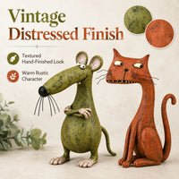 WhimsyTales – Vintage Cat & Mouse Figurine
